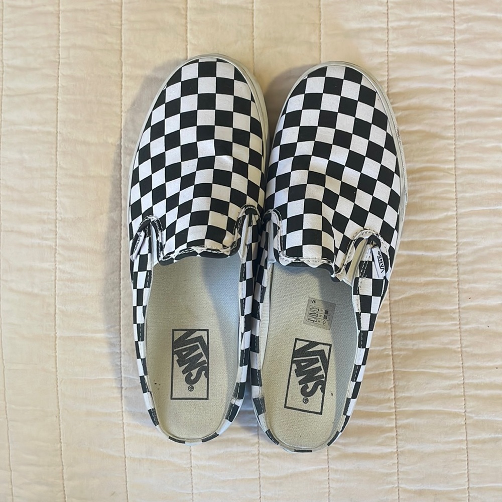 Vans classic checkerboard slip on mules SZ 9